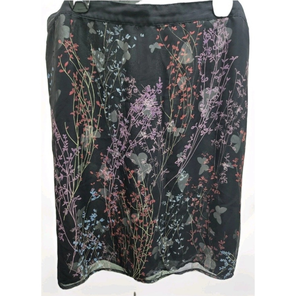 Carole Little Vintage Black Floral Butterfly Skirt Plus Size 22W Made in USA